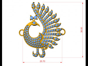 Peacock bracelet charm 3D Print Model