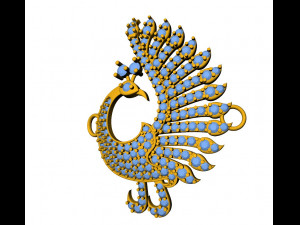 Peacock bracelet charm 3D Print Model