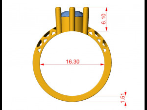 modern style princess ring 3D 打印模型