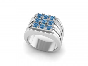 Mens diamond ring 002 3D Print Model
