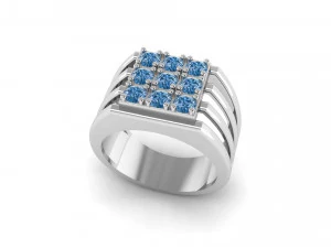 पुरुषों की हीरे की अंगूठी 002 3D प्रिंट मॉडल