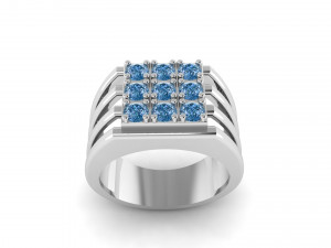 Mens diamond ring 002 3D 打印模型
