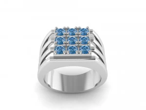 Mens diamond ring 002 3D Print Model