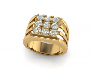 Mens diamond ring 002 3D 打印模型