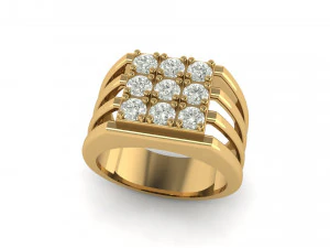 Mens diamond ring 002 3D Print Model