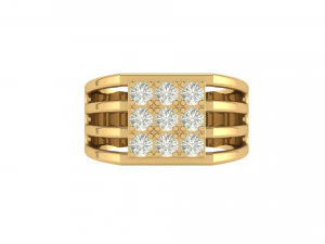 Mens diamond ring 002 3D Print Model