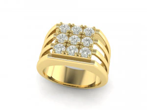 Mens diamond ring 002 3D Print Model