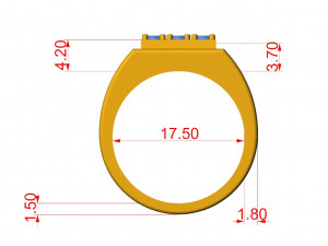 Mens diamond ring 002 3D 打印模型