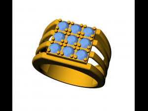 Mens diamond ring 002 3D Print Model