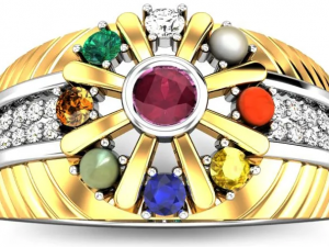 cocktail navratna ring 3Dプリントモデル