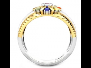 cocktail navratna ring 3Dプリントモデル