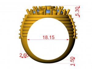 cocktail navratna ring 3Dプリントモデル