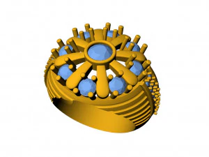 cocktail navratna ring 3D Print Model