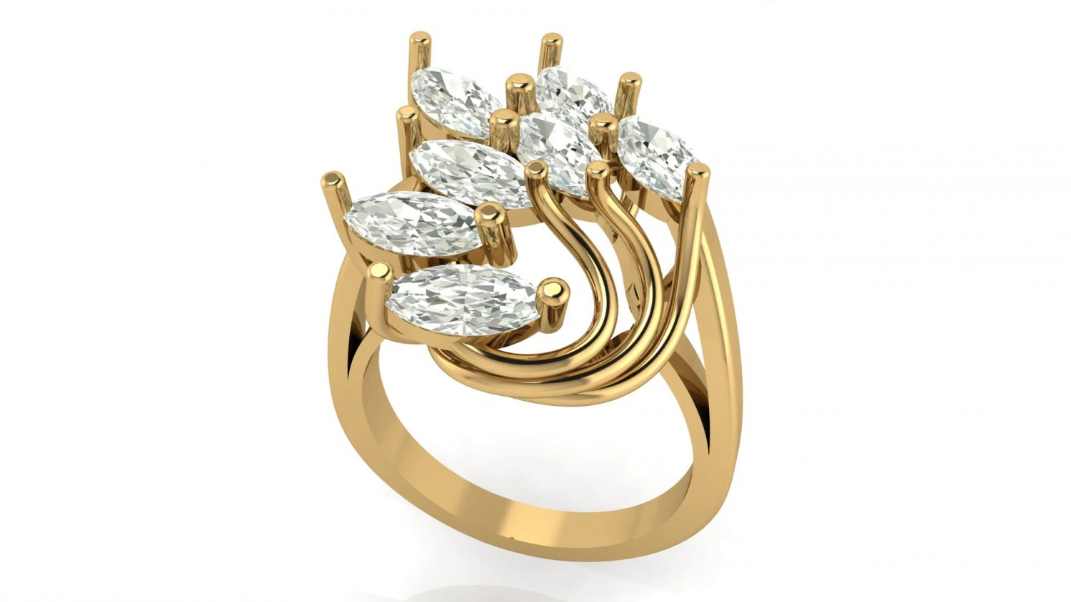 marquise engagement ring 3D Print Model .c4d .max .obj .3ds .fbx .stl .blend