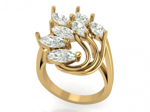 marquise engagement ring 3Dプリントモデル