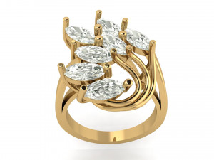 marquise engagement ring 3D Baskı Modeli