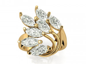 marquise engagement ring 3D Baskı Modeli