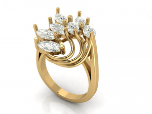 marquise engagement ring 3D Baskı Modeli