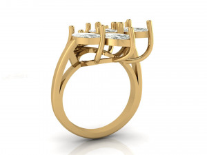 marquise engagement ring 3D Baskı Modeli