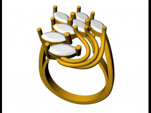 marquise engagement ring 3D Baskı Modeli