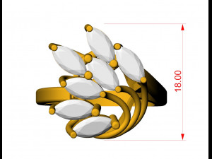 marquise engagement ring 3D Baskı Modeli