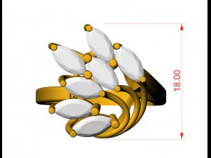 marquise engagement ring 3D Print Model