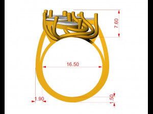 marquise engagement ring 3D Baskı Modeli