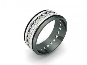 Titanyum gümüş elmas bant 3D Baskı Modeli