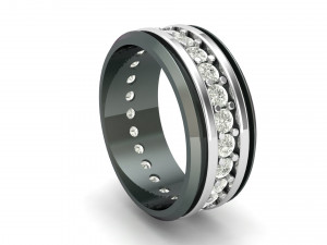 Titanium silver diamond band 3Dプリントモデル