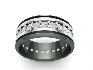 Titanium silver diamond band 3Dプリントモデル