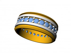 Titanium silver diamond band 3D Print Model