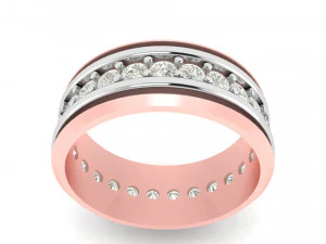 Titanium silver diamond band 3D Print Model