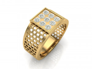 gents square pattern ring Modelo de Impressão 3D