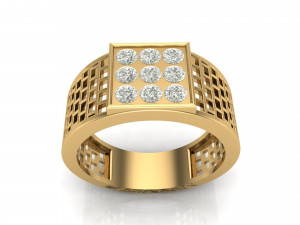 gents square pattern ring Modelo de Impressão 3D