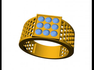 gents square pattern ring 3D Print Model