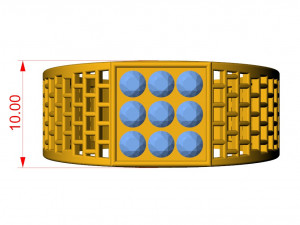 gents square pattern ring Modelo de Impressão 3D