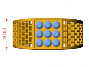 gents square pattern ring 3D Print Model
