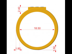 gents square pattern ring Modelo de Impressão 3D