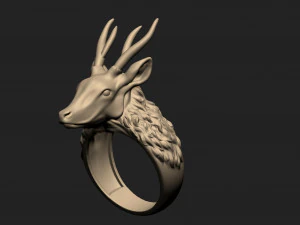 кольцо с оленем 3D Принт Модель