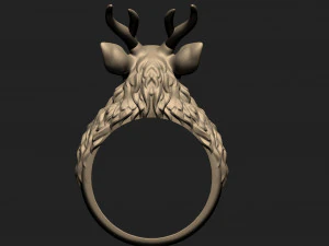кольцо с оленем 3D Принт Модель