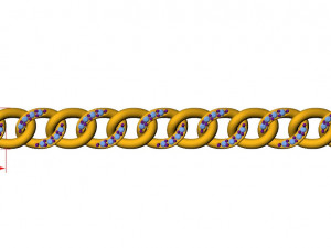 cuba chain small charm bracelets 3D Baskı Modeli