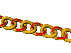 cuba chain small charm bracelets 3D Baskı Modeli