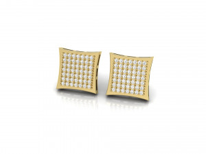 Square diamond stud earrings 3Dプリントモデル