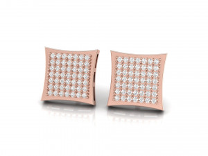 Square diamond stud earrings 3D प्रिंट मॉडल