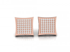 Square diamond stud earrings 3D प्रिंट मॉडल