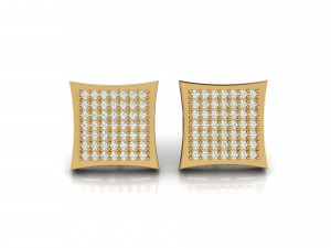 Square diamond stud earrings 3D प्रिंट मॉडल