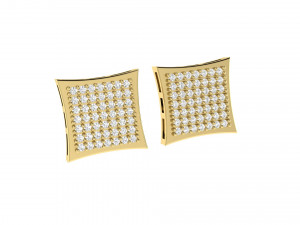 Square diamond stud earrings 3D प्रिंट मॉडल