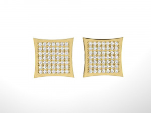 Square diamond stud earrings 3D प्रिंट मॉडल