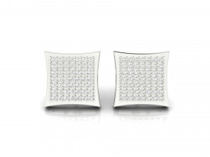Square diamond stud earrings 3D प्रिंट मॉडल