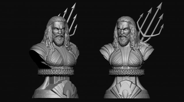 dc superhero aquaman bust 3d model 3D 打印模型 .c4d .max .obj .3ds .fbx .stl .blend 